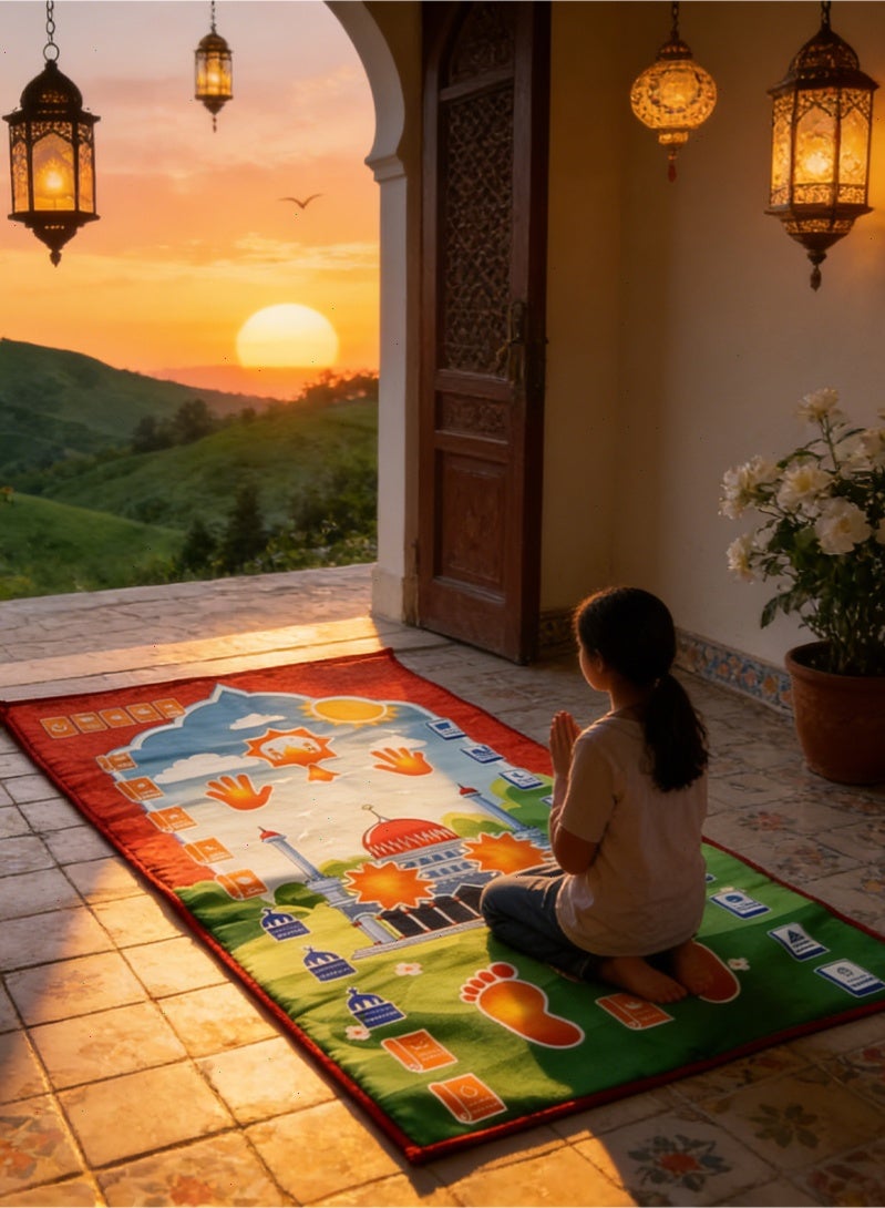 Prayer Mat for Kids -Revert Muslim Educational Interactive Prayer Mat for Kids Learning The Salah - Fun & Easy Prayer Mat  - Islamic Toys for Ages 3 to 8 - Image 4